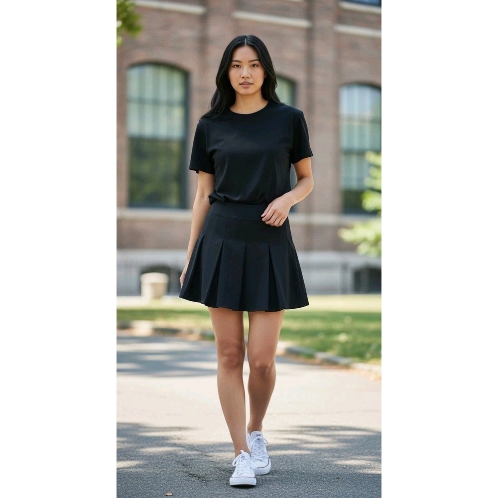 Abercrombie‎ & Fitch Black Pleated Skort Preppy Tennis Y2K Pickleball Girly SZ S